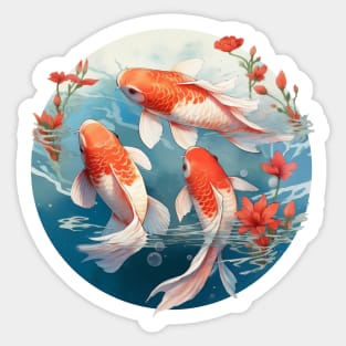 Koi Fishes in the water Sticker
